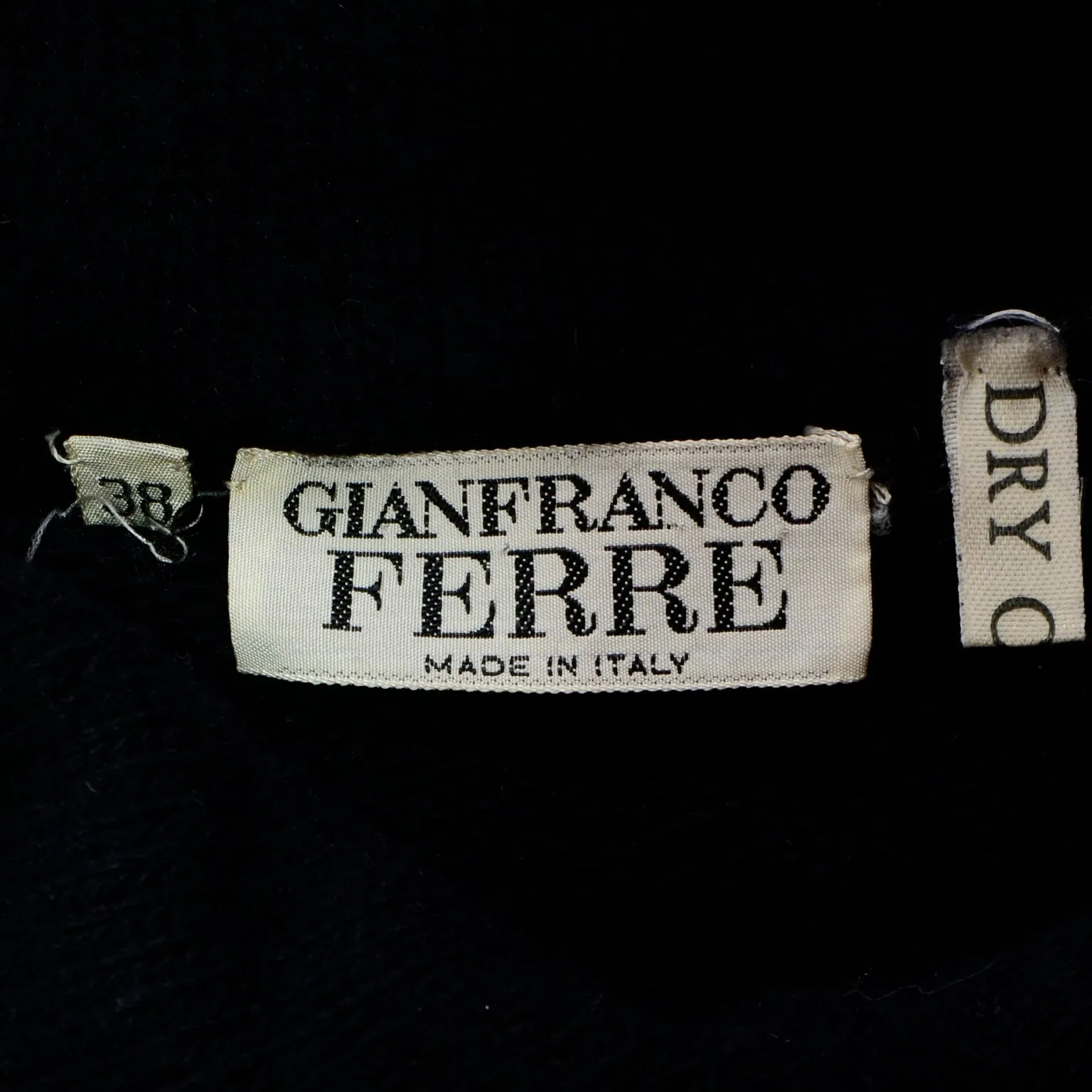 1980s Gianfranco Ferre Vintage Black Wool Sweater Top w Leather Trim