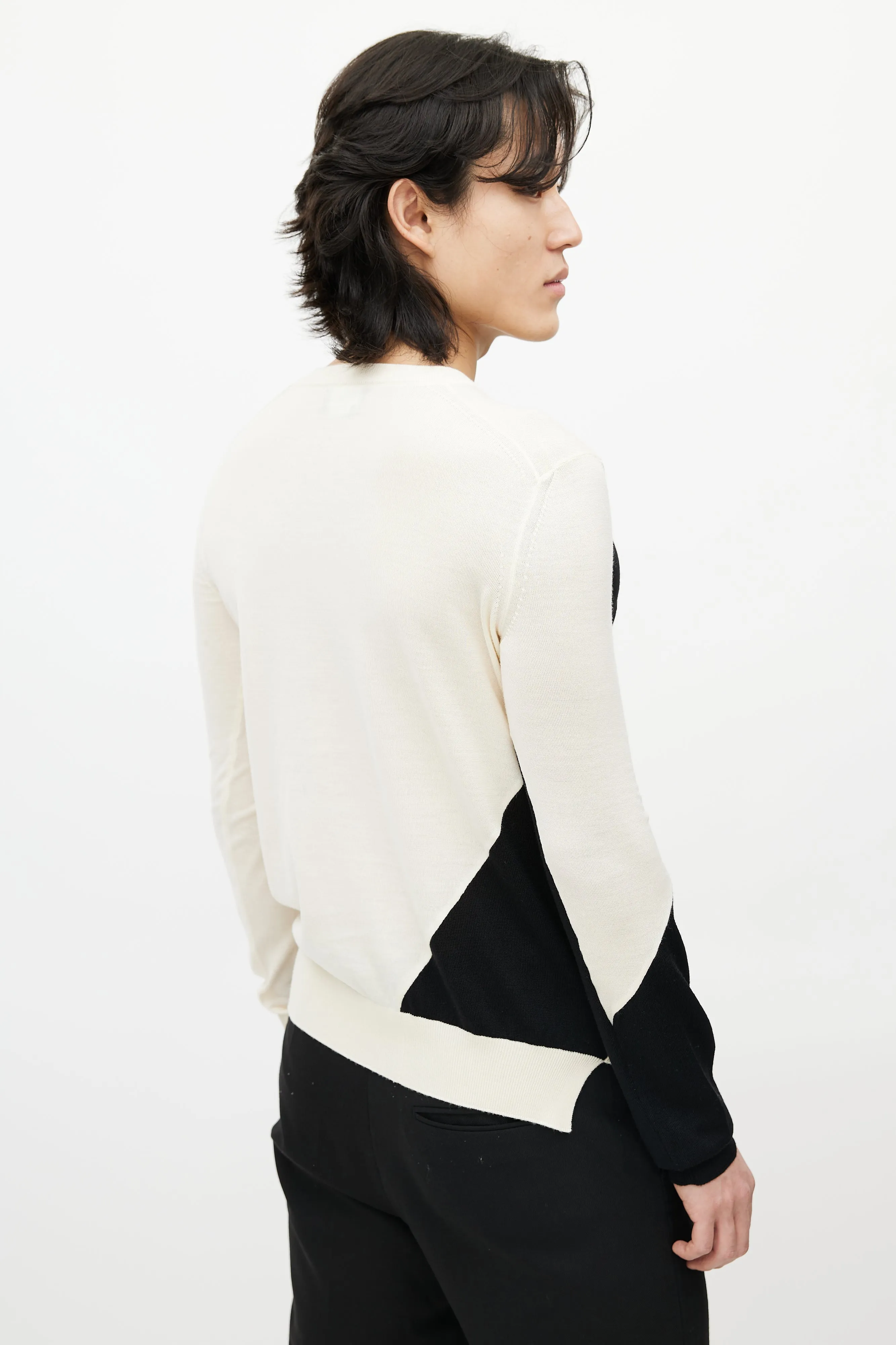 Beige & Multicolour Wool Striped Sweater