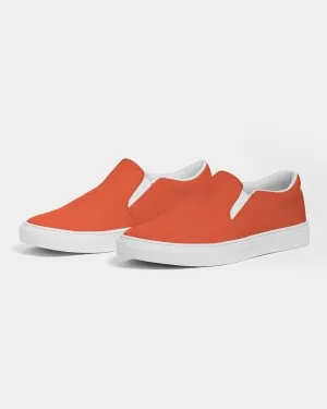 Bright Red Orange Slip-On Canvas Sneakers | Women's | Bright Pure Red Orange | C0M88Y100K0