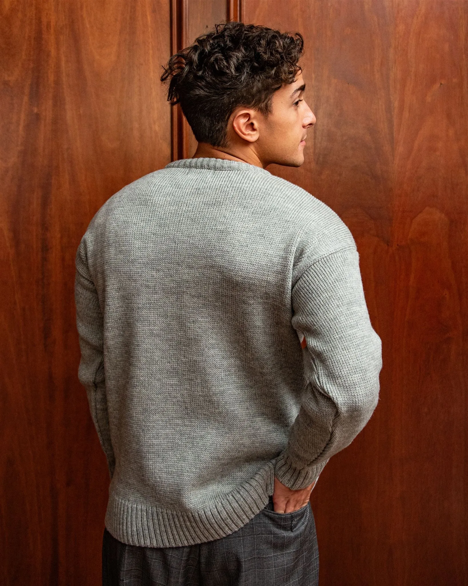 Cornell University Men’s Merino Wool Submariner Crew-Neck Sweater