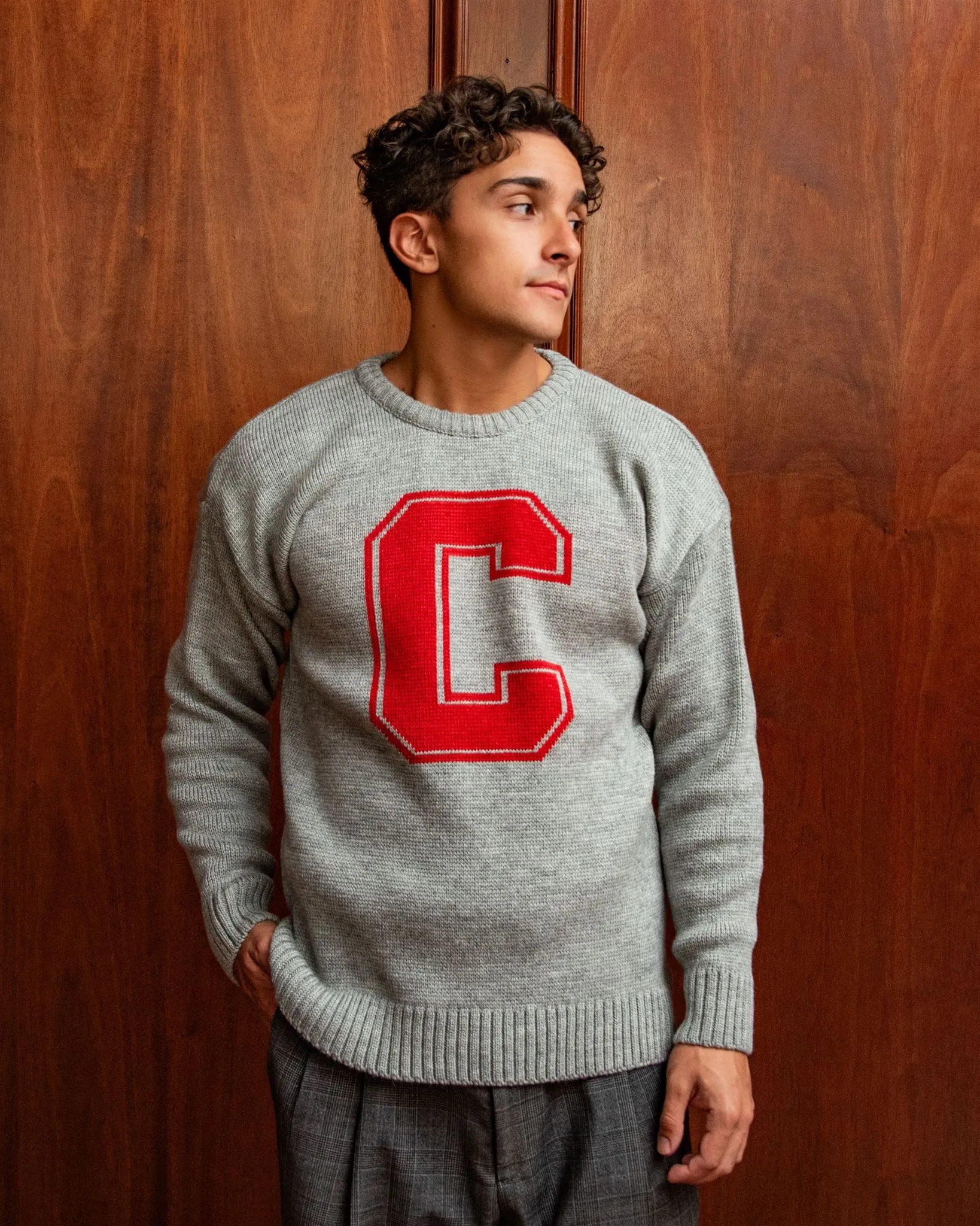 Cornell University Men’s Merino Wool Submariner Crew-Neck Sweater