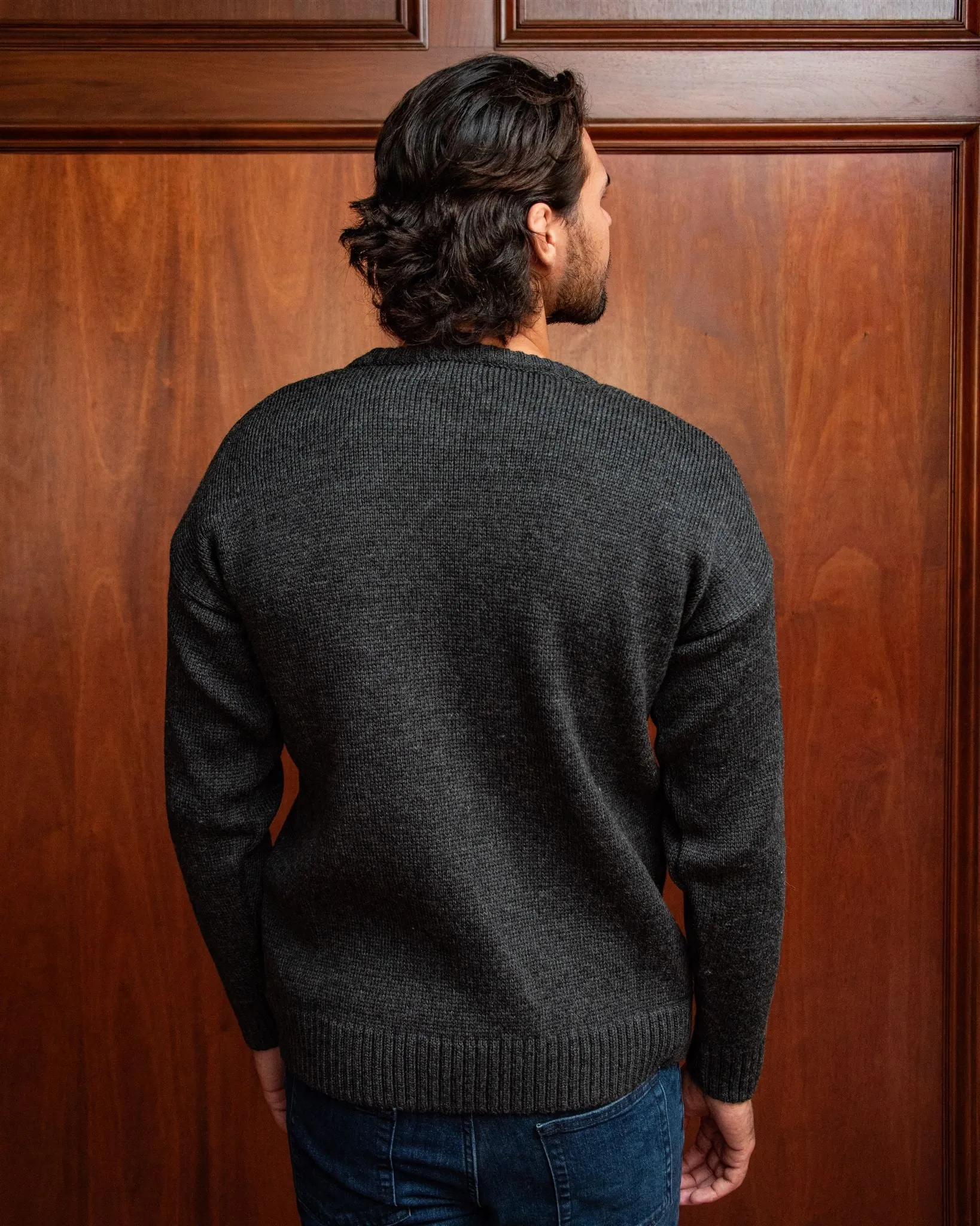 Cornell University Men’s Merino Wool Submariner Crew-Neck Sweater