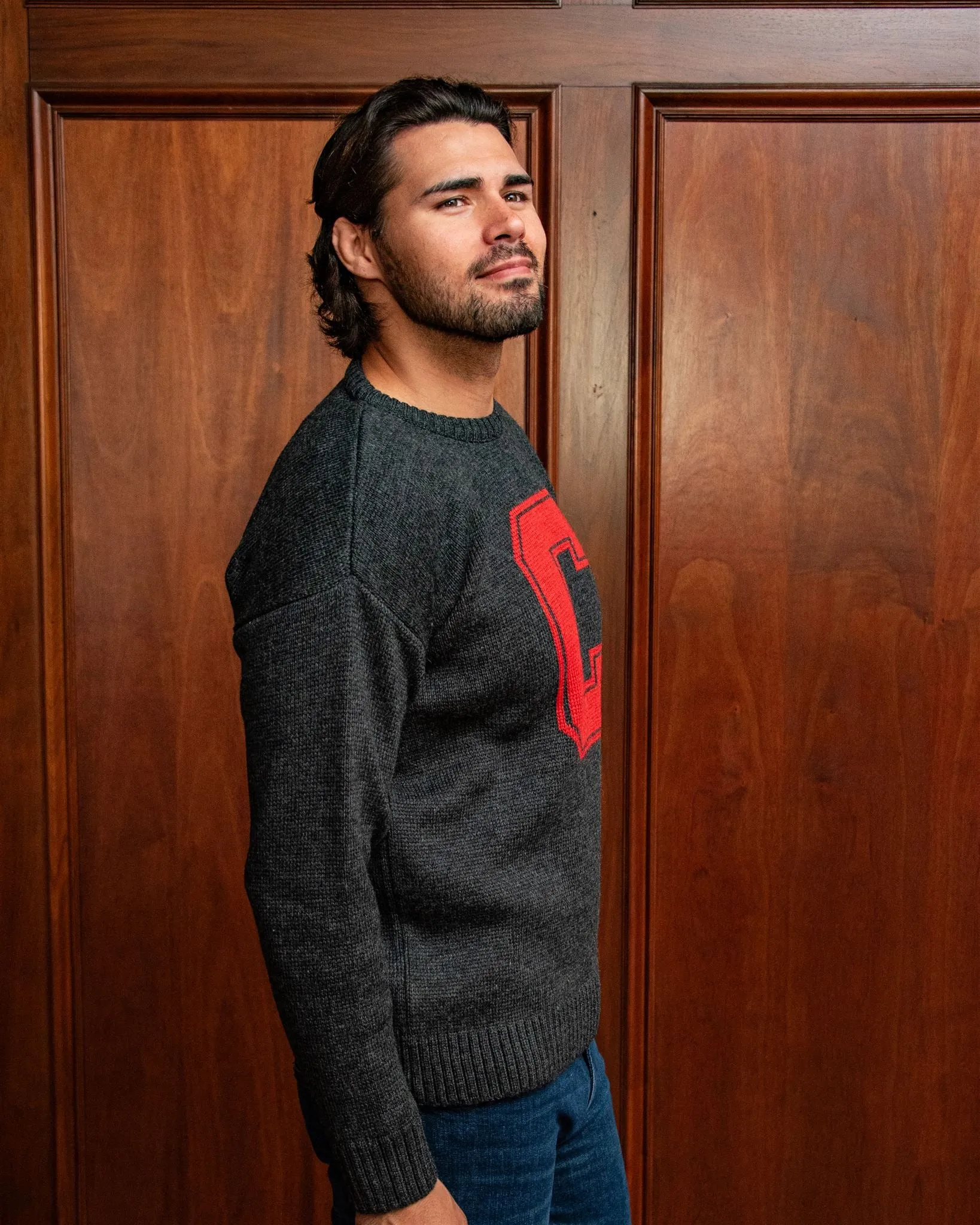 Cornell University Men’s Merino Wool Submariner Crew-Neck Sweater