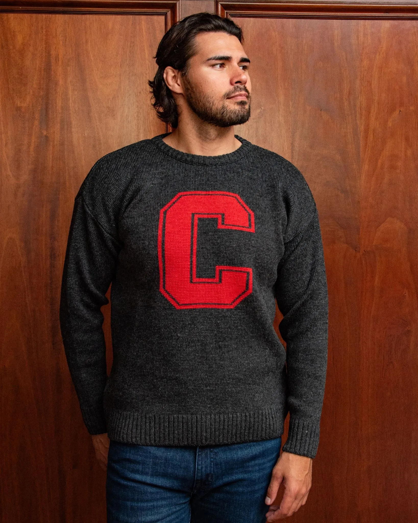Cornell University Men’s Merino Wool Submariner Crew-Neck Sweater