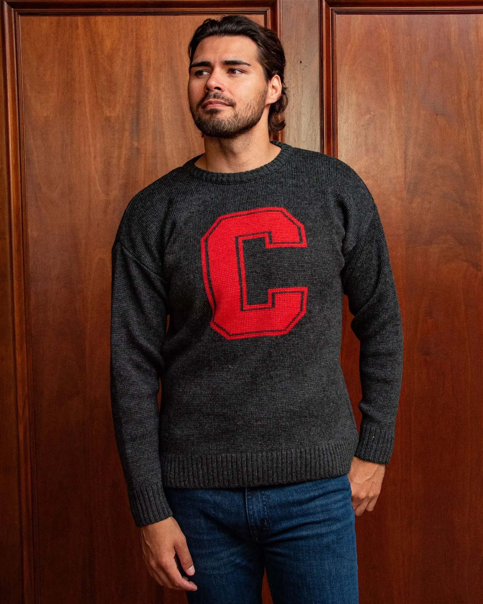 Cornell University Men’s Merino Wool Submariner Crew-Neck Sweater