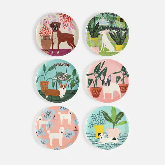 Dog Melamine Plate, 6 styles