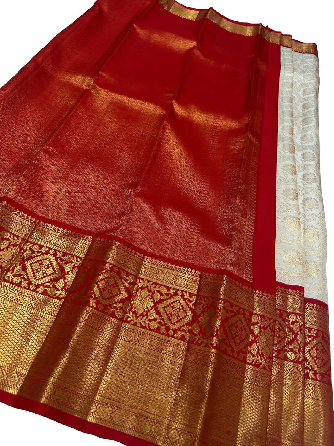 Elegant Off White Kanjeevaram Pure Silk Saree