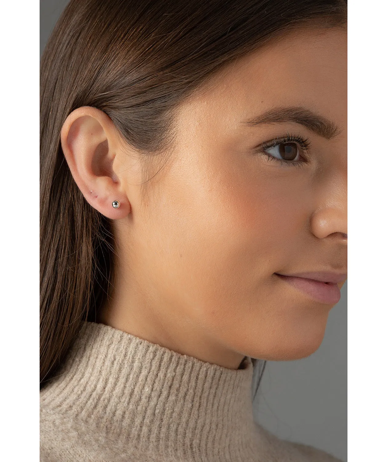 Gift Packaged 'Janet' White Gold Ball Stud Earrings