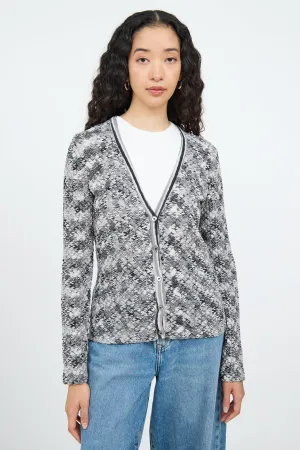 Grey Multi Colour Button Wool Cardigan