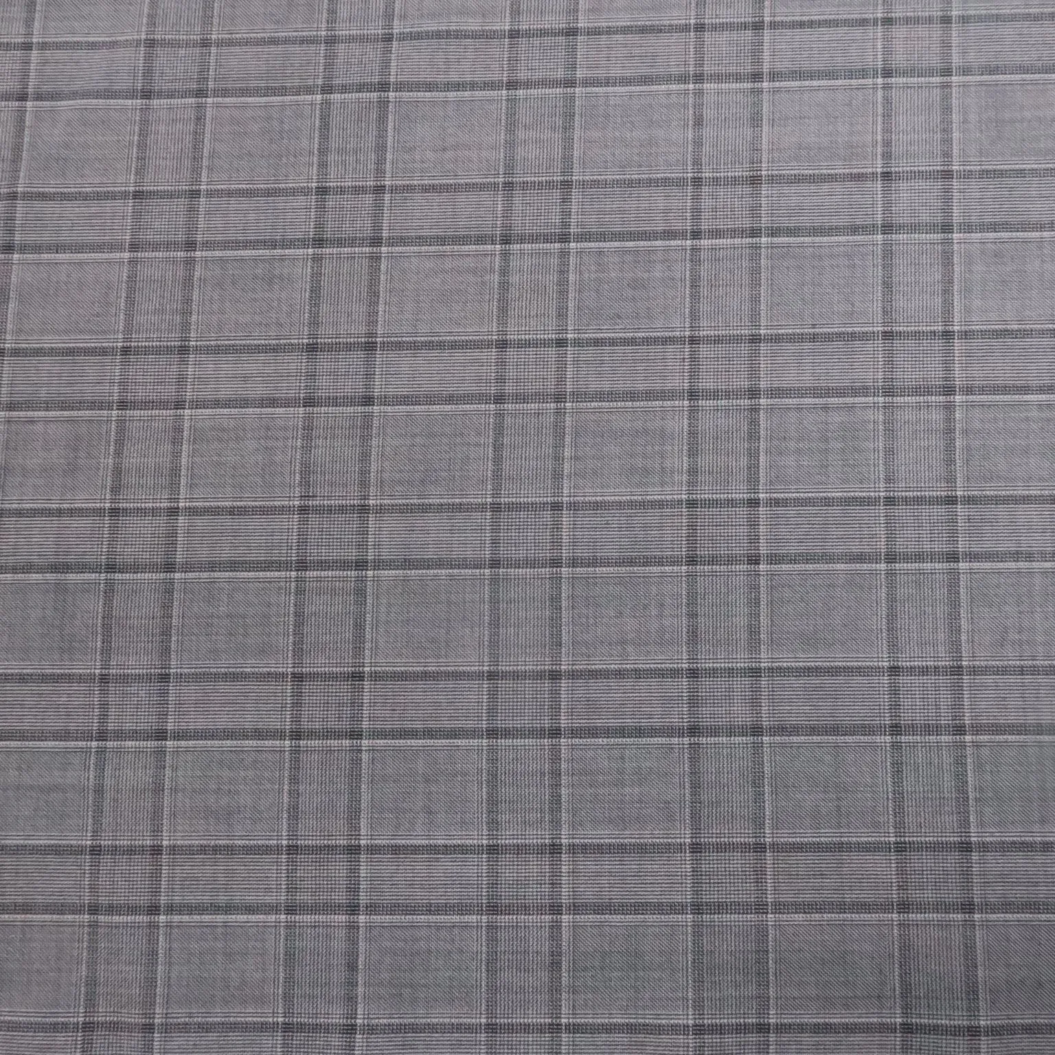 Light Gray Plaid 100% Wool Amadeus Dormeuil Fabric