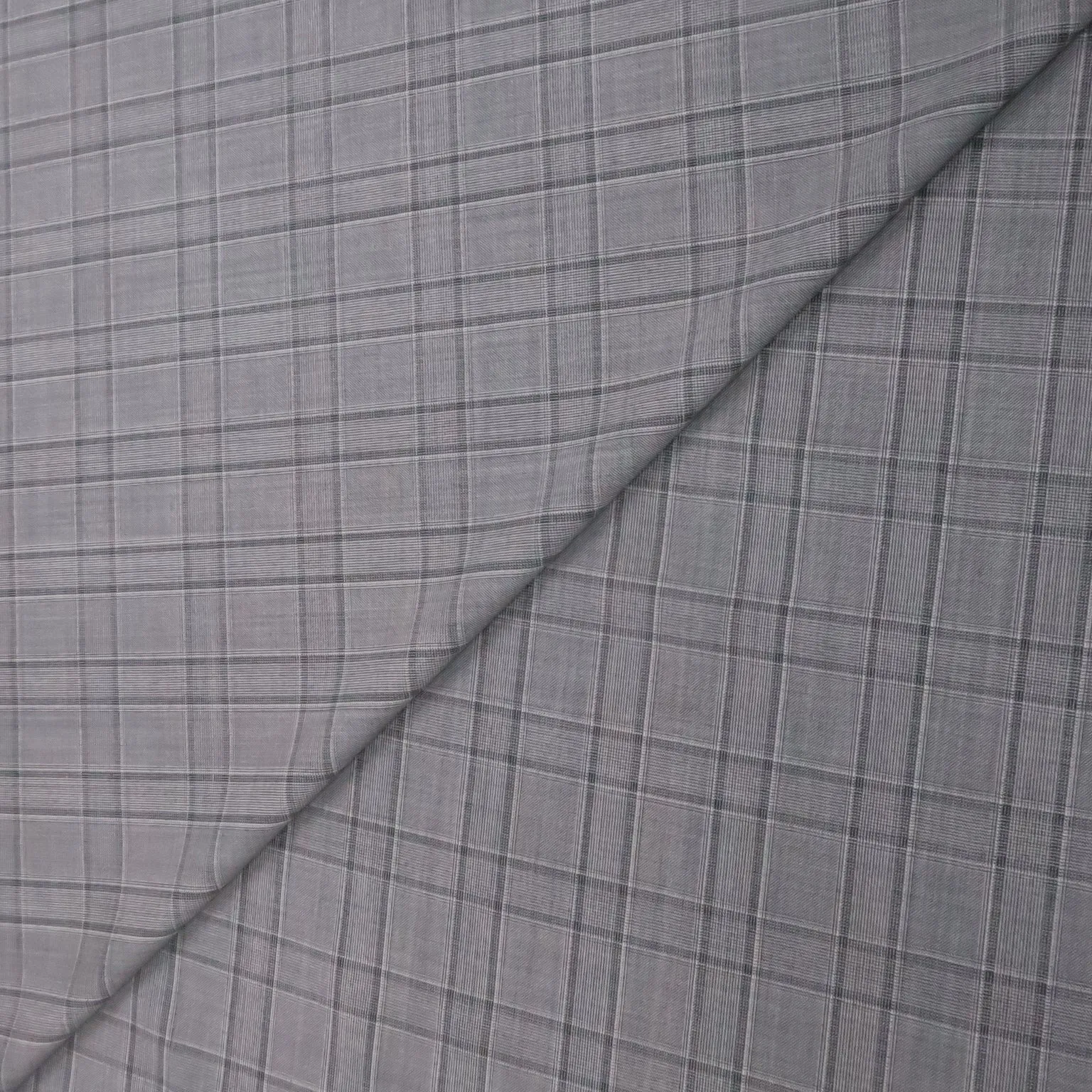 Light Gray Plaid 100% Wool Amadeus Dormeuil Fabric