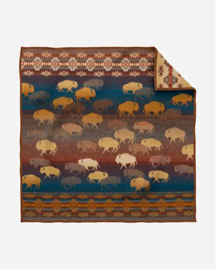 Pendleton Woolen Mills Napped Jacquard Throw in Prairie Rush Hour Rustic