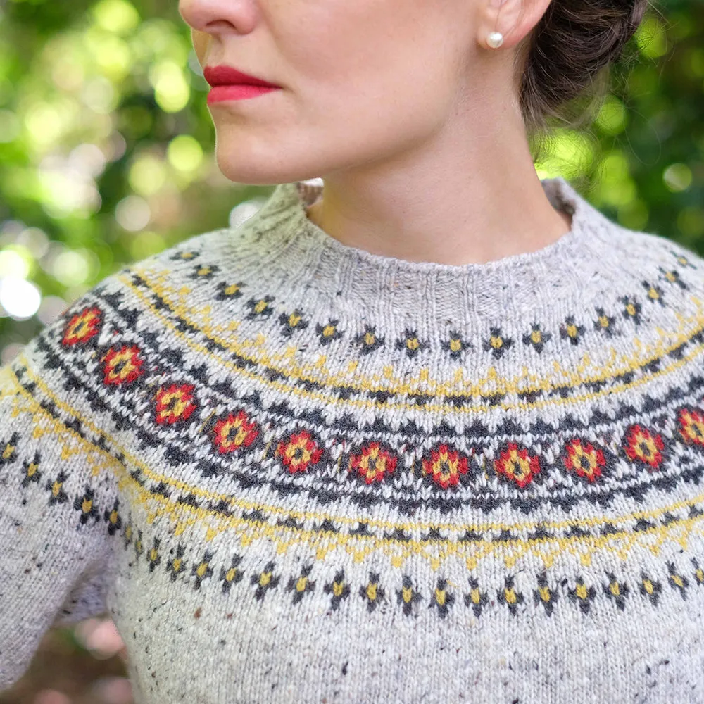 Pure wool fair isle jumper in beige