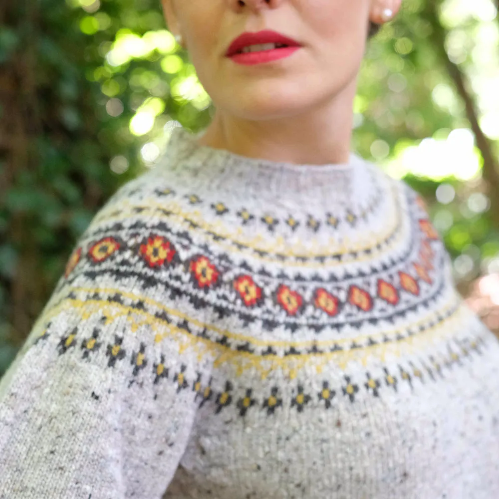 Pure wool fair isle jumper in beige