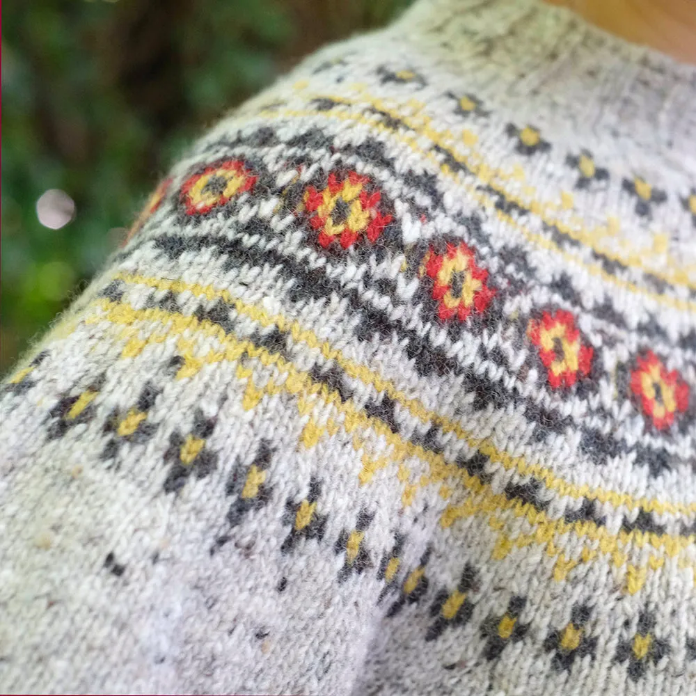 Pure wool fair isle jumper in beige