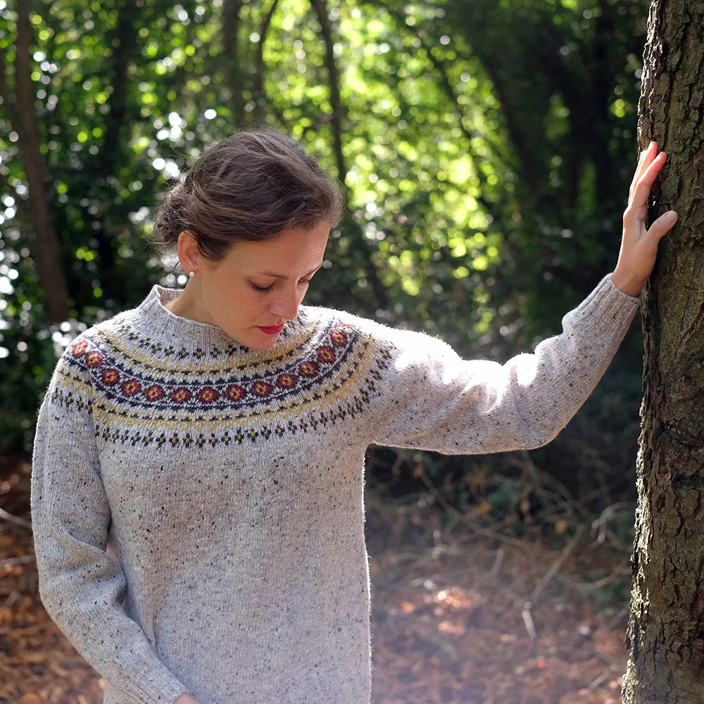 Pure wool fair isle jumper in beige