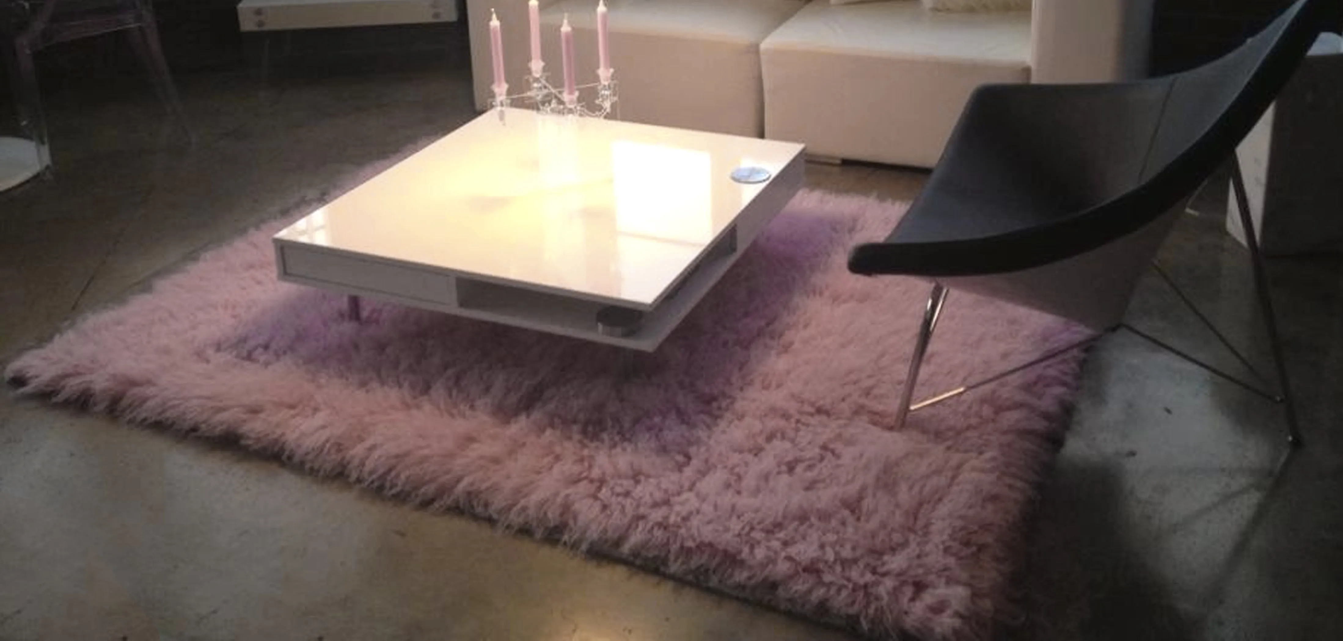 SUPER THICK 4X6 PASTEL PINK FLOKATI RUG | LONG 3.5" PILE | GREAT QUALITY.