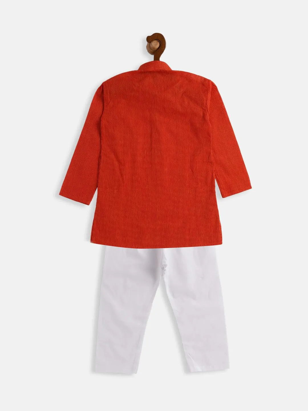 VASTRAMAY SISHU Boys Red Cotton Kurta Pyjama