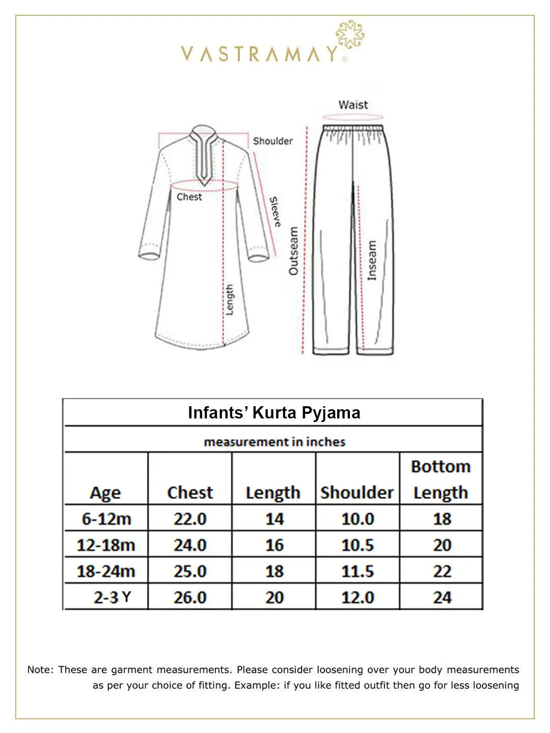 VASTRAMAY SISHU Boys Red Cotton Kurta Pyjama