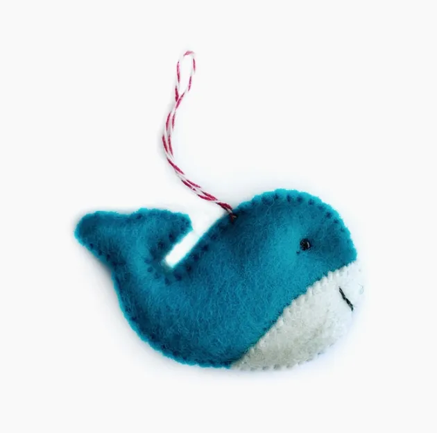 Whale Felt Wool Ornament
